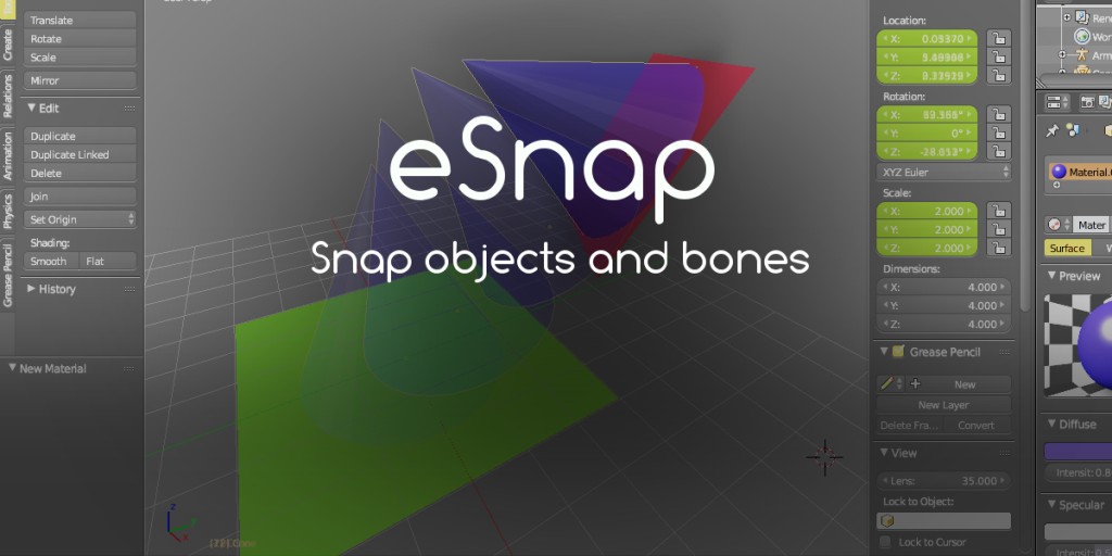 eSnap - Snap objects and bones on location, rotation and scale preview image 1